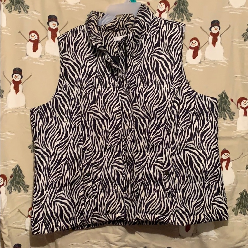 Zebra puffer vest